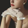 Cinq doigts Gant Etiquette Mesh Gants Transparent Dot Tulle Résille Bowknot Doigt Complet Mitaines Élastique De Mariage De Mariée 230925