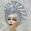 Outros suprimentos de festa de evento mais recente aso oke auto gele headtie já feito à mão boné africano nigeriano casamento gele mulheres trança turbantes senhoras cabeça envoltórios 7l0981 230926