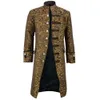 Gothic Sleeve Casual Gothic Jacket Button Steampunk Halloween Dress Jacket Men's Long Victorian Clot Jacket Tailcoat Vintage New