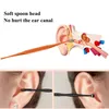 Bawełniane wymazy leczące 1set Uch Ear Wax Usuwanie narzędzie do czyszczenia narzędzie do usuwania słuchawki silikonowy zbiór podwójnej głowicy 360 ° SPWAL SWAB 230925