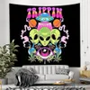 Wandtapijten Home Decor Alien Tapestry Kawaii Kamer Decor Anime Cartoon Illustratie Hippie Kunst Paddestoel Oog Muur Hangende Wandtapijten Tiener Slaapzaal 230926