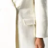 Женская шерсть 2023, осенне-зимняя белая куртка, женская повседневная куртка с лацканами, тонкое пальто средней длины из искусственной шерсти, женское темпераментное пальто G1517