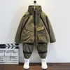 Clothing Sets Boys camouflage suit 2023 spring and autumn Zhongda childrens baseball two piece set summer camp t 230926