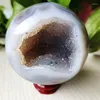 Decorative Figurines Natural Stone Agate Crystal Ball Geode Druzy Sphere Cluster Room Decoration Home Ornaments Chakra Meditation Spiritual