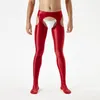Kadınlar çoraplar seksi kasıksız şeffaf yağ parlak parlak ıslak içi boş toz tozluk pantolonlar kızıl çorbası taytlar erkekler için