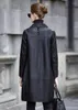 Женское кожаное пальто 2023, куртка из натуральной кожи, женская одежда, длинная ветровка из натуральной овчины Leren Jas Dames 296