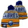 Beanie Sabres Beanies North American Hockey Ball Team Side Patch Winter Wool Sport Knit Hat Skull Caps A0