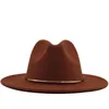 Basker enkla ullkvinnor outback fedora hatt för vinter höst elegantlady diskette cloche bred brim jazz mössor storlek 56-60 cm 230926