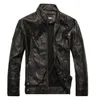 Men's Fur Fashion Leather Jacket Motorcycle Men Stylish Biker Coat PU Clothes With Velvet Slim Fit Outwear