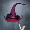 Chapéus de festa Halloween Party Felt Witch Chapéus Moda Mulheres Masquerade Cosplay Magic Wizard Hat Halloween Party Decoração Roupas Adereços 230926