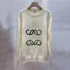 Embroidered Letter Sweater Hoodie For Women Fashion Knitted Sweatshirts Autumn Winter Ladies Hoodies Clothing