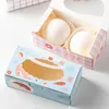 Presentförpackning 10st 2/4 koppar Mooncake Cupcake Cake Boxes Packaging Dessert Food Container Julbröllop Baby Shower Party Favors Paper Box