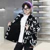 Coat Teenage Boys Plus Fleece Jacket 2023 Winter Warm Letter Print Thicken Wear Cotton Children Outerwear Kids Zipper Clothes 230926