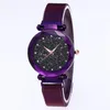 Diamant Sterrenhemel Wijzerplaat Mooi Paars Quartz Dameshorloge Dameshorloges Mode Vrouw Casual Horloges245n