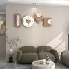 Duvar saatleri büyük aşk saat modern tasarım ahşap oturma odası izle basit asılı ev evlilik dekor horologe