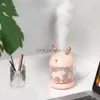 Umidificatori 300ML Umidificatore USB Diffusore di aromi Cavallo di Troia Umidificatore LED Luci notturne Purificatore d'aria domestico Mini simpatico coniglio Mist Maker YQ230926