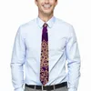 Bow Ties Purple And Gold Mandala Tie Vintage Print Daily Wear Neck Men Elegant Necktie Accessories Quality Custom DIY Collar