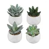 Decorative Flowers 4piece Artificial Succulent Plants Aesthetic Appeal With Low Maintenance Fresh Air Succulents Potted