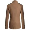 Mens Double Breasted Cotton Coat 2022 New Wool Blend Solid Color Casual Business Fashion Slim Trench Coat Jacket Mens Clothing