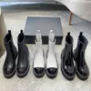 디자이너 여성 부츠 럭셔리 겨울 부츠 두꺼운 바닥 첼시 부츠 둥근 발끝 발목 부츠 유명한 공장 신발 소 가죽 바이커 부츠 고품질 35-42