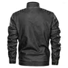 Men's Fur Autumn And Winter Chaqueta Moto Hombre Biker Leather Coat Stand Collar Jacket Loose Plus Size 6XL