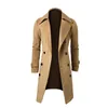 Men's Wool Winter Men Slim Coat Stylish Trench Male Solid Color Double Breasted Long Jacket 2023 Manteau Homme