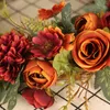 Dekorativa blommor Simulering Rose Wreath Thanksgiving Wall Hanging Garland Door Simulated Fall Wedding Decor