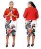 Ubranie etniczne 2023 African Turkey Style Plus Size Printed Płaszcz i Sukienka dla kobiet