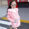 Down Coat Autumn Winter Girls Jacket Söt kaninbjörn Keep Warm Little Princess Plush Jacket Huven dragkedja tröja 3-12 år Kidkläder 230925