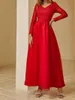 Festklänningar 2023 röd spets tyll långärmad bröllopsklänning vestido de novia mantel älskling kväll a-line mor till bruden klänningar