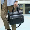 Maletines Maletín Bolsa para hombre PU Cuero Vintage Bolsos Computadora Portátil 14 Messenger Portfolio Crossbody Bag Male 230925