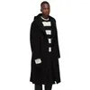 Men's Wool Hooded Pure Coat Thickened Winter Clothes Wizard Hat