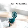 1 humidificateur d'air 280 ml/9,47 oz avec ventilateur, mini humidificateur USB, diffuseur d'humidificateur d'air portable rechargeable pour la maison, le bureau, la salle de bureau, batterie