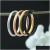 Band Rings BK LOTS 50st Sand Surface 2mm Classic Ring Mix rostfritt stål charm uni kvinnor smycken droppleverans dhvev