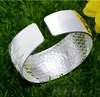 Bracelet de bon augure Bracelet large visage en argent sterling S999 paon Style ouvert Lotus