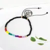 Moda 12 constelações sorte pedra equilíbrio contas 7 chakra pulseira 3mm contas reiki buda oração pulseiras para women291w