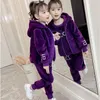 Giyim Setleri 2023 Kış Kızlar Takip Sonbahar Toddler Genç Giysileri Tiger Velvet Ceket Hoodie Pant Çocuk Çocukları 8 9 10 11 12 Yıl 230926