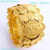 70mm Ethiopian Coin Fashion Big Wide Bangle CARVE 22K THAI BAHT SOLID Gold GF Dubai Copper Jewelry Eritrea Bracelet Accessories317S