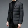 2023 Winter Down Men's Business Suit Business Slim Gentleman Korean Casual Fashion Scalf kołnierz Odłączany zimowy blezer