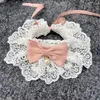 Vêtements de chien Dentelle Bowknot Collier de perles Collier de chat Foulard pour animaux de compagnie Chats Chaton Chiot Chaîne Bavoir Collier Cravate Cou Sangle Écharpe Accessoires