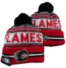 Calgary Beanie Flames Beanies North American Hockey Ball Team Side Patch Winter Wool Sport Knit Hat Skull Caps A1