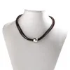 Choker Klassieke Gothic Tattoo Zwart Lederen Ketting Voor Vrouwen Grote Kraal Hanger Charme Kettingen Boho Sieraden Kerstcadeau X0199