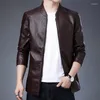 Men's Fur 2023 Fall Products Stand Collar Fashion Inverted Triangle Leather Jacket Youth Korean Slim Casual