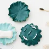 Soap Dishes Ceramics Soap Holder Nordic Style Lotus Leaf Shape Soap Dish Soap Box Easy To Clean Soap Drain Holder Bathroom Accessories 230926