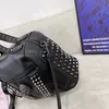 Black Skull Handbag Tote Bags for Women Gothic Rivet Large Capacity Crossbody Purse Soft Leather Travel Shopping