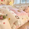 Ensembles de literie Jolies filles Enfants Double face Velours Dentelle Housse de couette Draps et taies d'oreiller Accueil Dortoir Hiver Chaud Couette Ensemble