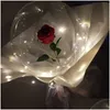 Other Event Party Supplies 50Pcs 20Inch 7.5Cm Wide Mouce Transparent Bobo Ballons Led Rose Balloon Bouquet Birthday Valentines Day Otoxy