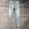 paarse jeans heren designer jeans voor heren broek borduren quilten gescheurd voor trend merk vintage broek heren vouw slank skinny mode jeans 895073438