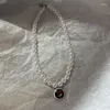 Choker koreański elegancki naszyjnik z perełek dla kobiet dla kobiet mody mody rhinestone serce wisząca biżuteria