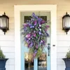 Couronne de fleurs décoratives violettes de printemps, jacinthe, hortensia, maison d'été colorée, saint-valentin, avec jambes lumineuses pour l'artisanat